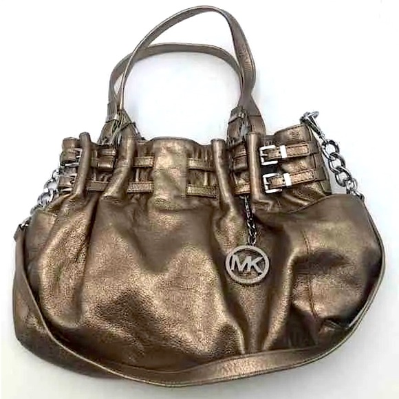 MICHAEL Michael Kors Handbags - Michael Kors Gorgeous Metallic Bronze and Silver Tote Purse Bag